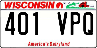 WI license plate 401VPQ