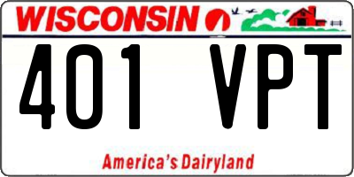 WI license plate 401VPT