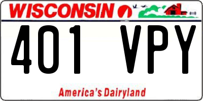WI license plate 401VPY