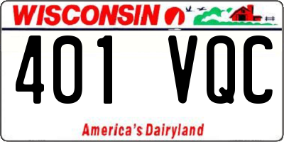 WI license plate 401VQC