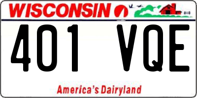 WI license plate 401VQE