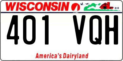 WI license plate 401VQH