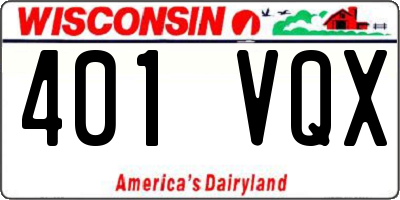 WI license plate 401VQX