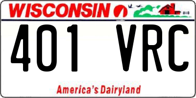 WI license plate 401VRC