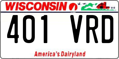 WI license plate 401VRD