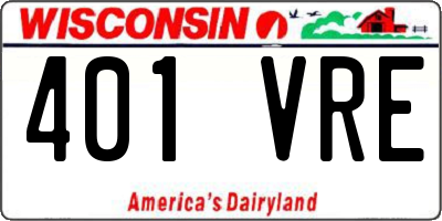 WI license plate 401VRE