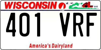 WI license plate 401VRF