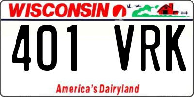 WI license plate 401VRK
