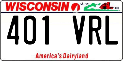 WI license plate 401VRL