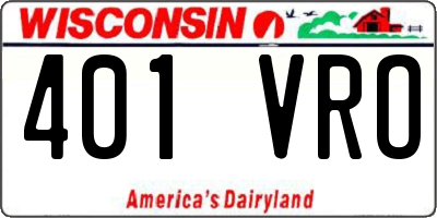 WI license plate 401VRO