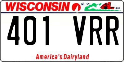WI license plate 401VRR