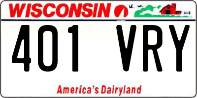 WI license plate 401VRY