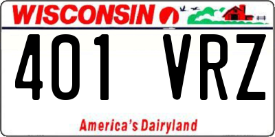WI license plate 401VRZ