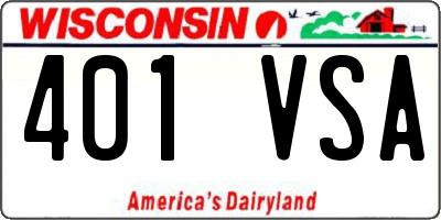 WI license plate 401VSA