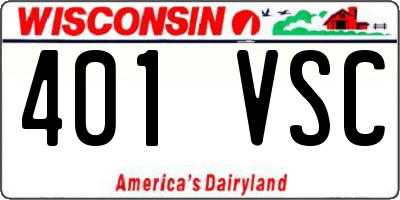 WI license plate 401VSC