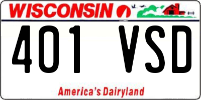 WI license plate 401VSD