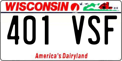 WI license plate 401VSF