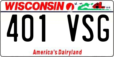 WI license plate 401VSG