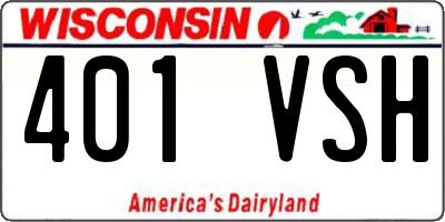 WI license plate 401VSH