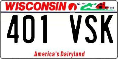 WI license plate 401VSK