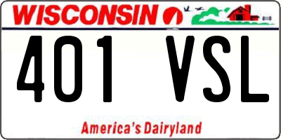 WI license plate 401VSL