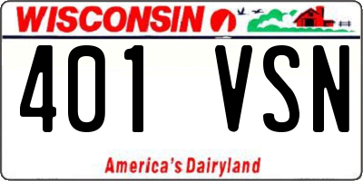 WI license plate 401VSN