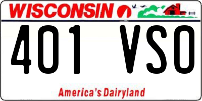 WI license plate 401VSO