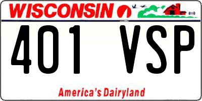 WI license plate 401VSP