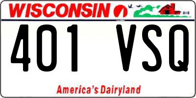 WI license plate 401VSQ
