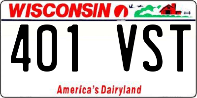 WI license plate 401VST
