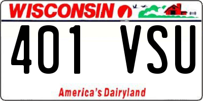 WI license plate 401VSU