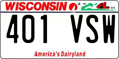 WI license plate 401VSW