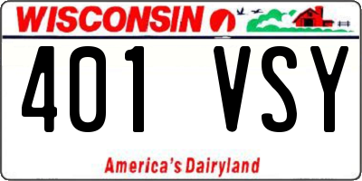 WI license plate 401VSY