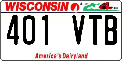 WI license plate 401VTB