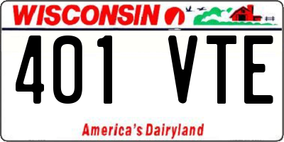 WI license plate 401VTE
