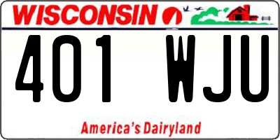 WI license plate 401WJU