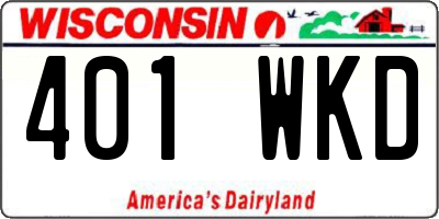 WI license plate 401WKD