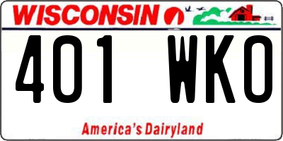 WI license plate 401WKO