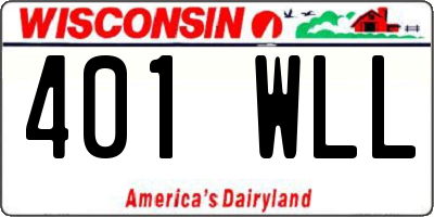 WI license plate 401WLL