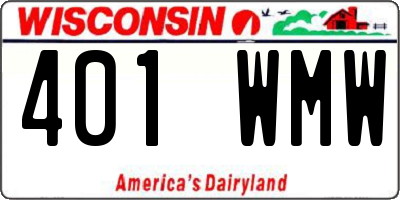 WI license plate 401WMW