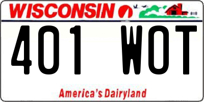 WI license plate 401WOT