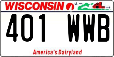 WI license plate 401WWB