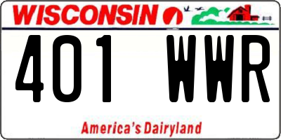 WI license plate 401WWR