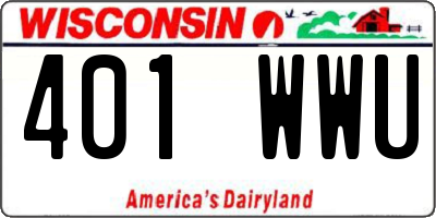 WI license plate 401WWU
