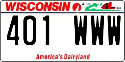 WI license plate 401WWW