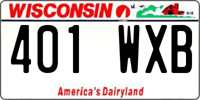WI license plate 401WXB