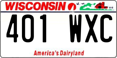 WI license plate 401WXC