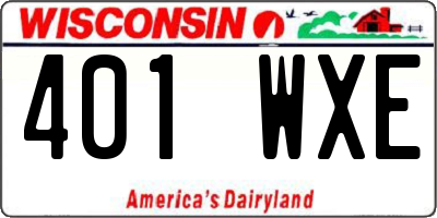 WI license plate 401WXE