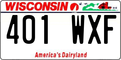 WI license plate 401WXF