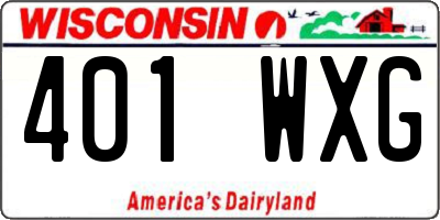 WI license plate 401WXG